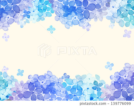 水彩繡球花畫框 水彩繡球花畫框 139776099