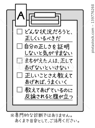 Illustration of Self-Checklist A for Logical Harassment (Logical Harassment) Illustration of Self-Checklist A for Logical Harassment (Logical Harassment) 139776268