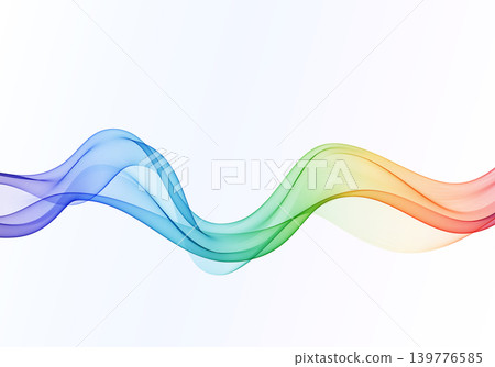 Rainbow transparent wave flowing across a soft pastel background Rainbow transparent wave flowing across a soft pastel background 139776585