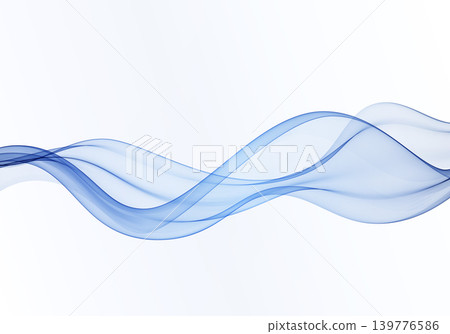 Flowing blue transparent wave on a clean light abstract background Flowing blue transparent wave on a clean light abstract background 139776586