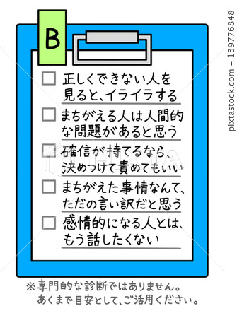 Illustration of Self-Checklist B for Logical Harassment (Logical Harassment) Illustration of Self-Checklist B for Logical Harassment (Logical Harassment) 139776848