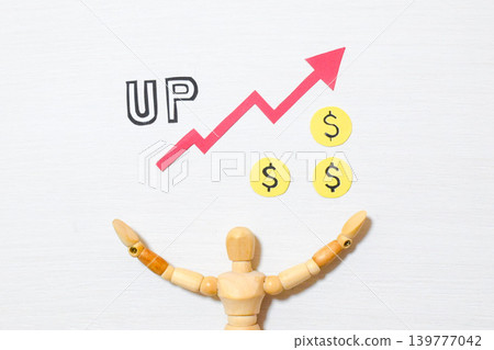 The letters UP and a drawing mannequin The letters UP and a drawing mannequin 139777042