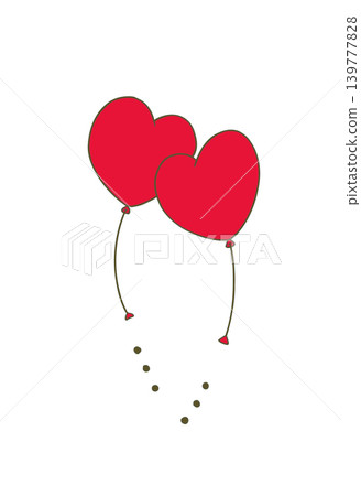 Two red heart-shaped balloons side by side Two red heart-shaped balloons side by side 139777828