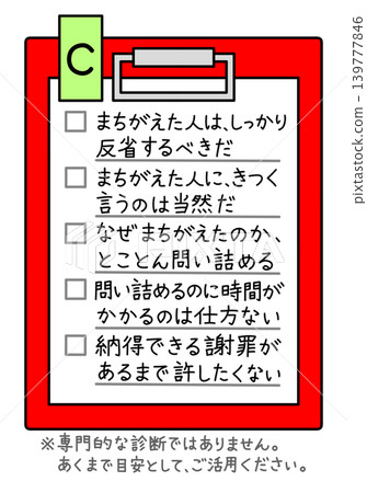 Illustration of Self-Checklist C for Logical Harassment (Logical Harassment) Illustration of Self-Checklist C for Logical Harassment (Logical Harassment) 139777846
