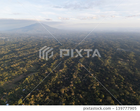Green jungle forest with Mombacho volcano 139777905