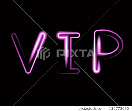 Vector isolated illustration of VIP inscription with neon effect. 139778080