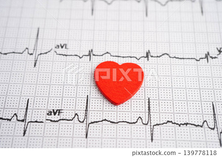 Electrocardiogram ECG, heart wave, heart attack, cardiogram report. Electrocardiogram ECG, heart wave, heart attack, cardiogram report. 139778118