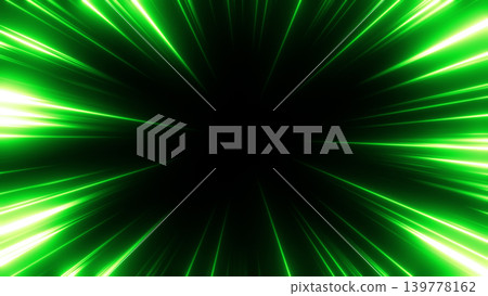 Image with a background effect of green light-focusing lines frame. Image with a background effect of green light-focusing lines frame. 139778162