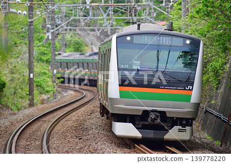 東海道線、睡川-早川、JR東日本、E233系列3000系列、E-71列車（神津） 139778220