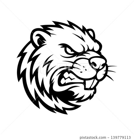 beaver mascot logo illustration vector design template simple and modern style 139779113
