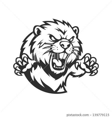 beaver mascot logo illustration vector design template simple and modern style 139779115