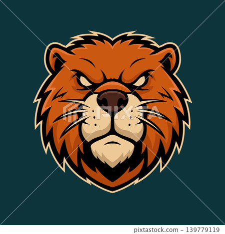 beaver mascot logo illustration vector design template simple and modern style 139779119