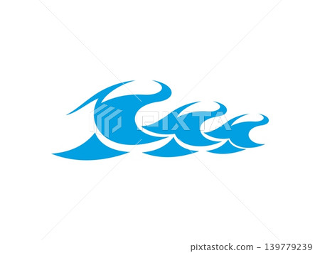 Blue sea wave icon, ocean surf and tsunami symbol. Dynamic vector icon of a curling blue sea wave with a foamy crest. Modern emblem for marine brands, surf clubs, or environmental projects Blue sea wave icon, ocean surf and tsunami symbol. Dynamic vector icon of a curling blue sea wave with a foamy crest. Modern emblem for marine brands, surf clubs, or environmental projects 139779239