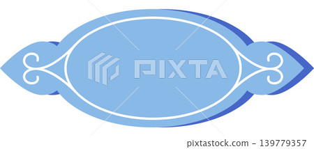 Blue oval decorative frame with flourishes vector illustration. Wedding invite, vintage branding, product label, luxury design, card layout, certificate border. Azure elliptical border with side Blue oval decorative frame with flourishes vector illustration. Wedding invite, vintage branding, product label, luxury design, card layout, certificate border. Azure elliptical border with side 139779357