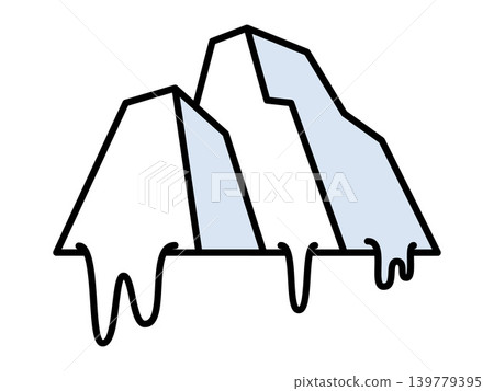 Melting iceberg glacier vector illustration. Global warming, climate change, environmental protection, ecology, arctic melting, nature conservation. Thawing frozen mountain block of ice Melting iceberg glacier vector illustration. Global warming, climate change, environmental protection, ecology, arctic melting, nature conservation. Thawing frozen mountain block of ice 139779395