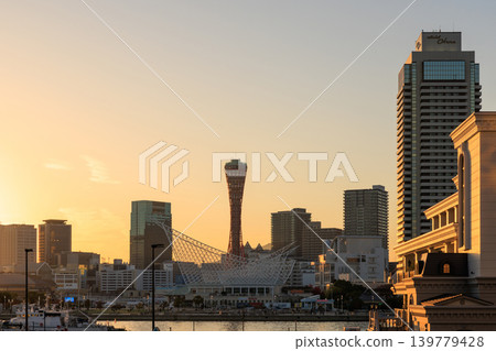 Evening view of Kobe Meriken Park from Shinko Pier Evening view of Kobe Meriken Park from Shinko Pier 139779428