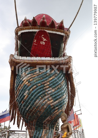 Thai Festival Float with Dragon-like Figure 139779987
