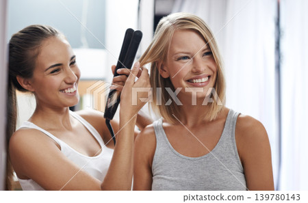 Female, hair and smile with friends, beauty and mirror for girls night out and bonding. Women, cosmetics and smile for double date, catch up and happiness together for college roommate and gossip Female, hair and smile with friends, beauty and mirror for girls night out and bonding. Women, cosmetics and smile for double date, catch up and happiness together for college roommate and gossip 139780143