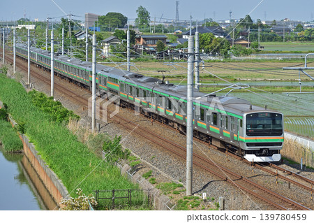 東北幹線栗橋東Wash之宮JR東E231系列1000系列U517編隊(大山) 東北幹線栗橋東Wash之宮JR東E231系列1000系列U517編隊(大山) 139780459