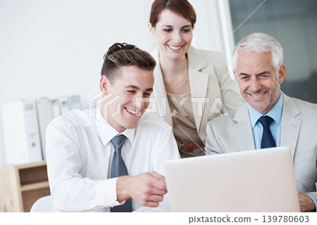 Computer, meeting and business people in discussion in office for corporate legal project. Conversation, technology and professional team of lawyers working on laptop by desk together in workplace. Computer, meeting and business people in discussion in office for corporate legal project. Conversation, technology and professional team of lawyers working on laptop by desk together in workplace. 139780603