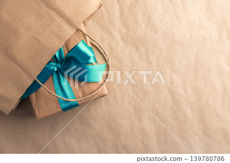 Father's Day creating gift with blue ribbon 139780786