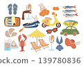 Amalfi Coast Set. Vespa Boat Seafood Swimwear 139780836