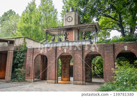 New york, usa august 18,2024. Delacorte clock with bronze animal sculptures circling a bell tower at central park zoo, iconic manhattan landmark and popular outdoor tourist attraction New york, usa august 18,2024. Delacorte clock with bronze animal sculptures circling a bell tower at central park zoo, iconic manhattan landmark and popular outdoor tourist attraction 139781380