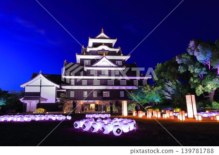 [Okayama Prefecture] Okayama Castle illuminated in a fantastical spring light show (Spring Torijo Lantern Festival) 139781788