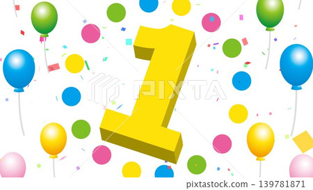 Confetti, party, celebration, illustration, countdown, numbers, birthday, event, celebrate, 139781871