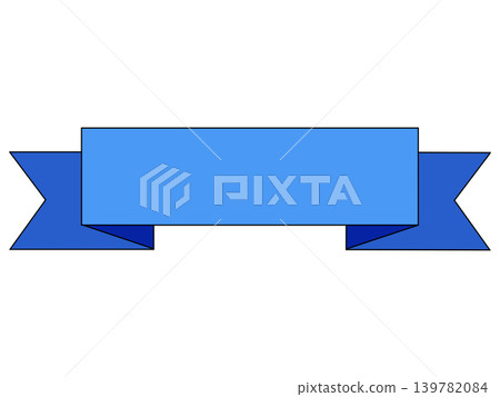 Blue ribbon banner, heading decorative frame material. 139782084