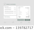 Light Mode Order Confirmation Interface for Tablet or Laptop 139782717