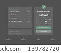 Dark Mode Payment Successful Interface for Tablet or Laptop 139782720