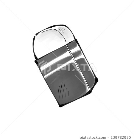 A simple monochrome illustration of an eraser. 139782950