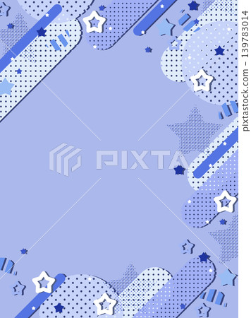 Cute and pop shooting star decorative frame Cute and pop shooting star decorative frame 139783014
