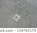 道路中嵌入的測量參考點和痕跡 139783179