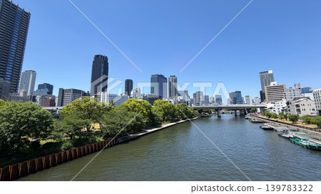Scenery around the north end of Tenjinbashi Bridge in Kita Ward, Osaka City Scenery around the north end of Tenjinbashi Bridge in Kita Ward, Osaka City 139783322