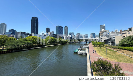 Scenery around the north end of Tenjinbashi Bridge in Kita Ward, Osaka City Scenery around the north end of Tenjinbashi Bridge in Kita Ward, Osaka City 139783323