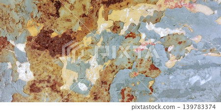 Old paint wall with blue and brown color. Abstract backgrounnd Old paint wall with blue and brown color. Abstract backgrounnd 139783374