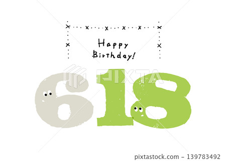 Hand-drawn number illustrations, simple and cute date material, June 18th Hand-drawn number illustrations, simple and cute date material, June 18th 139783492