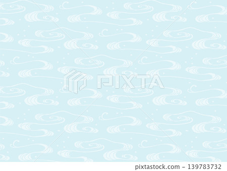 Japanese-style wave seamless pattern [Blue] 139783732