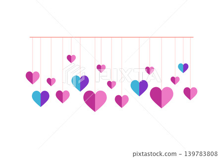 Colorful Hanging Hearts Decoration For Valentine Love And Romantic Celebration Design Colorful Hanging Hearts Decoration For Valentine Love And Romantic Celebration Design 139783808