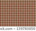 Brown gingham check background, seamless fabric texture 139783850