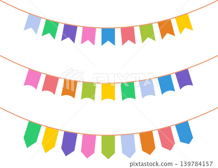 BIrthday Bunting Flags Vector Party Illustration BIrthday Bunting Flags Vector Party Illustration 139784157
