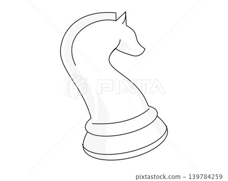 A white chess knight piece outline vector illustration. Strategic planning, business competition, logical thinking, game development, leadership tactics, smart moves. Horse figure gaming element A white chess knight piece outline vector illustration. Strategic planning, business competition, logical thinking, game development, leadership tactics, smart moves. Horse figure gaming element 139784259