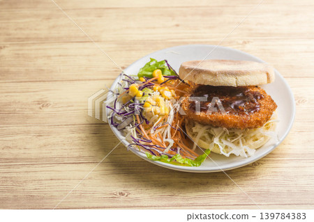 English muffin croquette sandwich 139784383
