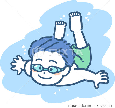 A boy playing underwater A boy playing underwater 139784423