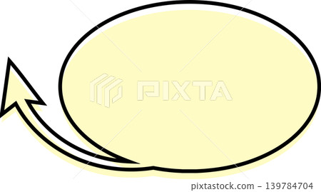 Cream-colored upward-facing speech bubble and frame Cream-colored upward-facing speech bubble and frame 139784704