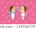 A boy and a girl in basic ballet postures 139784774