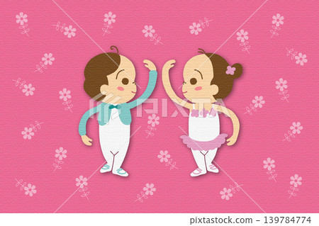 A boy and a girl in basic ballet postures A boy and a girl in basic ballet postures 139784774
