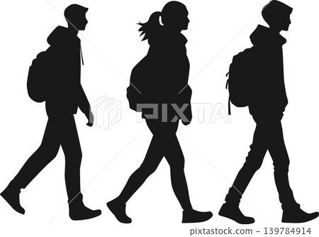 student walk silhouette 139784914